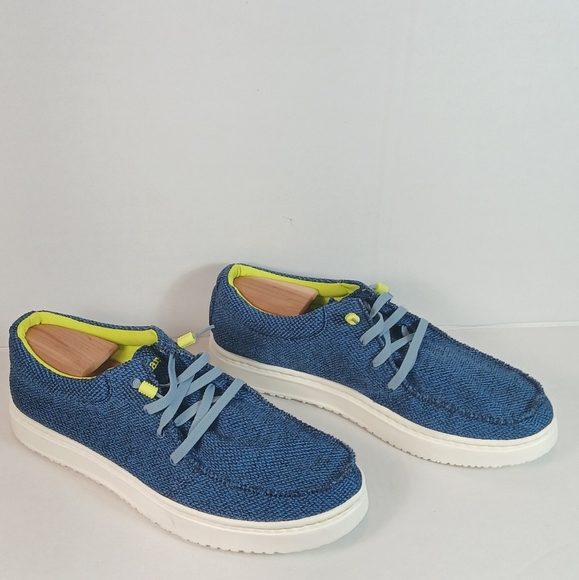 L.L. Bean Men's Higgins Beach 4-Eye Slip-Ons shoes in blue size 11 - Picture 2 of 9